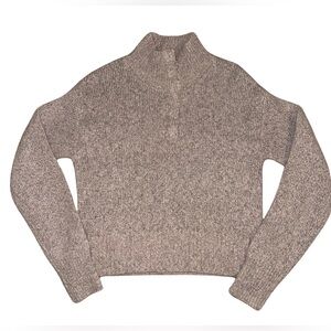 Snap Button Mock Neck Sweater- Beige NWT